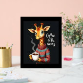 Koffie is voor de vermoeide Giraffe Coffee Lover Acryl Bord (Huwelijk)