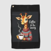 Koffie is voor de vermoeide Giraffe Coffee Lover Golfhanddoek (Voorkant)