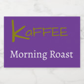 Koffie / Kaffee Voedselcontainer Etiket (Enkel label)