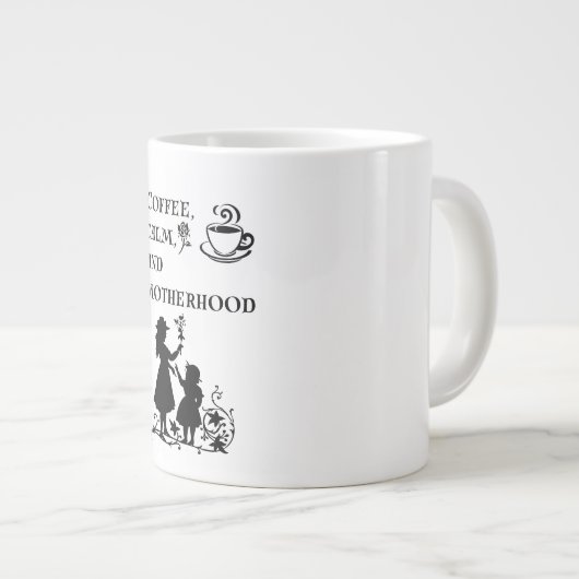 Koffie Kalm Moederschap Silhouet Art Extra Grote Beker (Voorkant rechts)