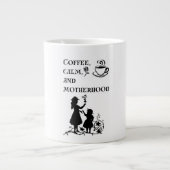 Koffie Kalm Moederschap Silhouet Art Extra Grote Beker (Voorkant)