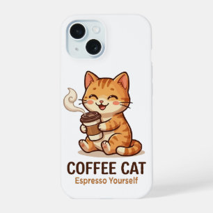 Koffie Kat Espresso Jezelf Schattige Kitten iPhone 15 Hoesje
