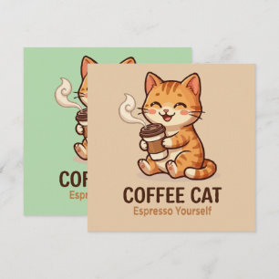 Koffie Kat Espresso Zelf Lieve Kitten Feestdagenkaart