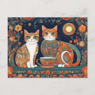 koffie katten ansichtkaart briefkaart