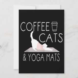 Koffie, katten en joga Mats - Funny Gifts Yoga Cat