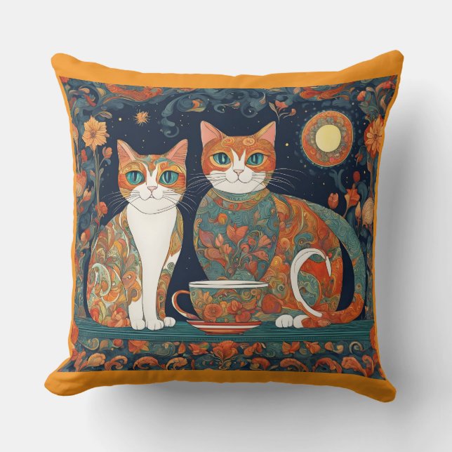 koffie katten kussen (Voorkant)