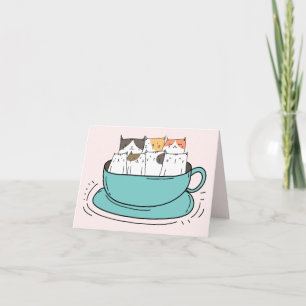 Koffie Katten Samen Notitie Kaart