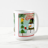 Koffie Kerst Leuke Whimsical Snowman Mok (Voorkant rechts)