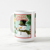 Koffie Kerst Leuke Whimsical Snowman Mok (Voorkant links)