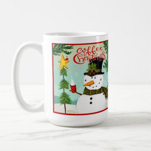 Koffie Kerst Leuke Whimsical Snowman Mok (Links)