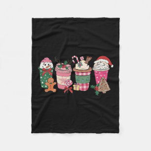 Koffie kerst ontbijtkoek Roze vrouwen Latte Cozy Fleece Deken
