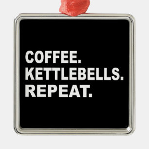 Koffie Kettlebells Herhalen Metalen Ornament