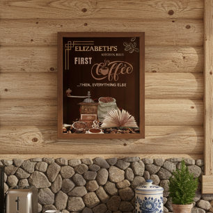 Koffie Keuken Aangepaste Decoratie Perfect Poster