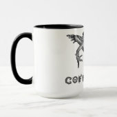Koffie!!!!!!!!!!!!! Kikker, potloodkunst Mok (Links)