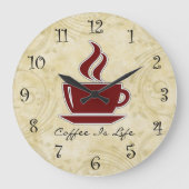 Koffie Kitchen wandklokken Grote Klok (Voorkant)