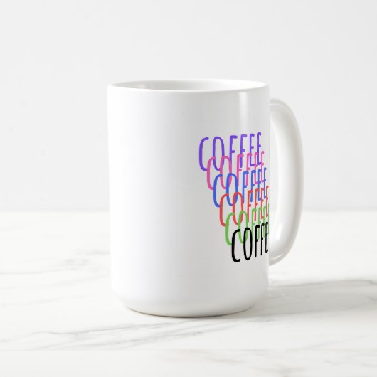 Koffie, koffie, koffie, koffie, koffie koffiemok (Voorkant rechts)