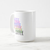 Koffie, koffie, koffie, koffie, koffie koffiemok (Voorkant links)