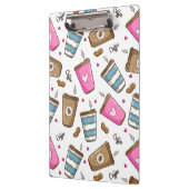 Koffie kopjes, koffiebonen, harten, koffie liefheb klembord (Links)