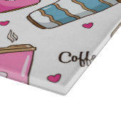 Koffie kopjes, koffiebonen, harten, koffie liefheb snijplank (Hoek)