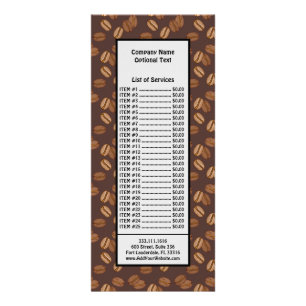 Koffie Korrels Bonen Donkere Roast Bruine Cafeïne Reclamekaart