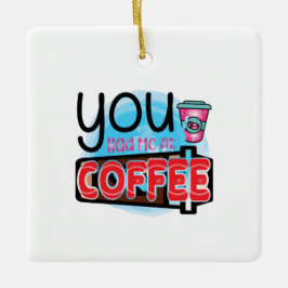 Koffie-kunst die je me had bij koffie keramisch ornament