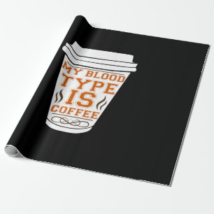 Koffie-kunst Mijn bloedtype is koffie Cadeaupapier