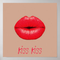 Koffie kus rode lippen pop kunst