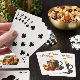 Koffie laat dingen gebeuren pokerkaarten