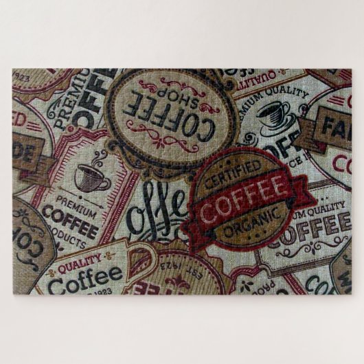 koffie-labels legpuzzel (Horizontaal)