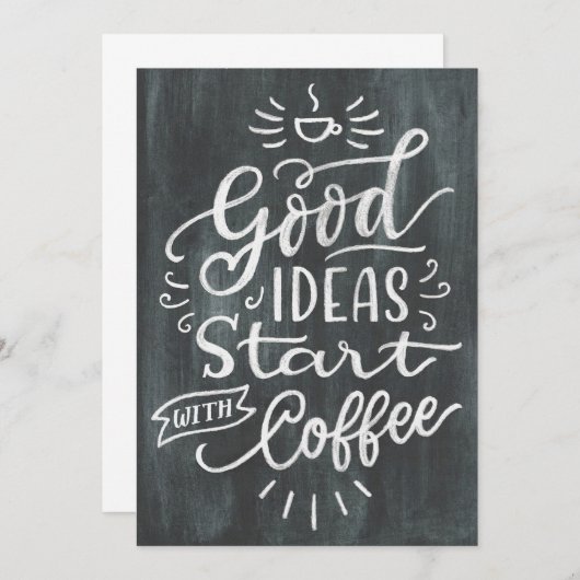 Koffie lang goede ideeën beginnen met koffie kaart (Voorkant / Achterkant)