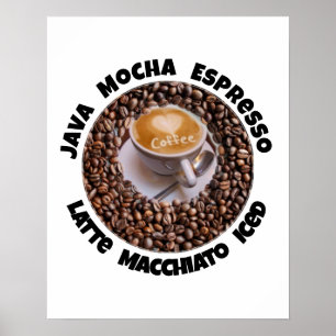Koffie Latte Mocha Wall Art Poster