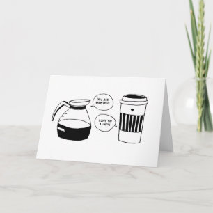 Koffie Latte Valentijnse liefde Feestdagen Kaart