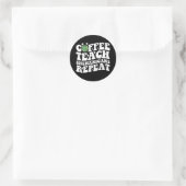 Koffie Leer Shenanigans Herhaal Disco Ball Leraar Ronde Sticker (Tas)