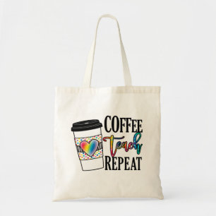 Koffie leren herhalen - Leuk lerarenleven Tote Bag