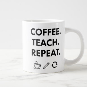 Koffie leren herhalen - minimalistische leraar extra grote beker
