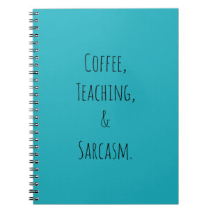 Koffie, lesgeven en sarcasme notitieboek