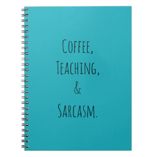 Koffie, lesgeven en sarcasme notitieboek