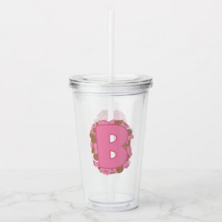 Koffie Letter B: Monogram Initiaal Acryl Drinkbeker