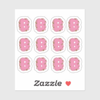 Koffie Letter B: Monogram Initiaal Stickerblad Sticker