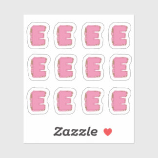 Koffie Letter E: Monogram Initiaal Stickerblad Sticker