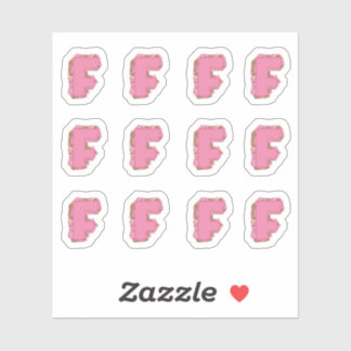 Koffie Letter F: Monogram Initiaal Stickerblad Sticker