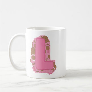 Koffie Letter L: Monogram Initiaal Koffiemok