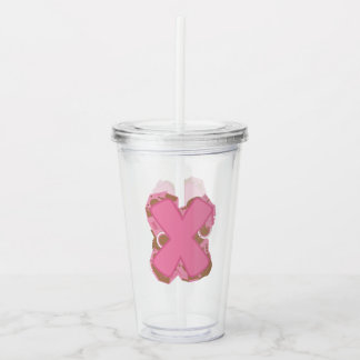 Koffie Letter X: Monogram Initiaal Acryl Drinkbeker