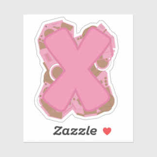 Koffie Letter X: Monogram Initiaal  Sticker
