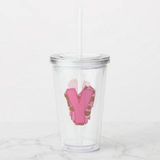 Koffie Letter Y: Monogram Initiaal Acryl Drinkbeker