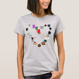 Koffie liefde koffie hart t-shirt