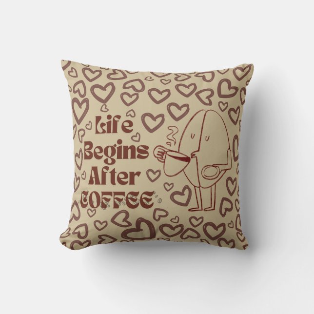 Koffie liefde 🤎 kussen (Voorkant)