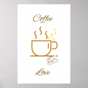 Koffie-liefdeskunst afdrukken poster