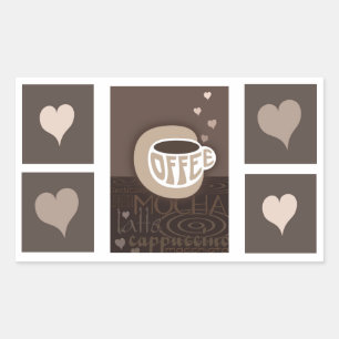 Koffie-liefdeskunst-Stickers Rechthoekige Sticker