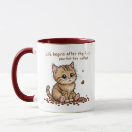 Koffie-liefhebbende kitten Mok